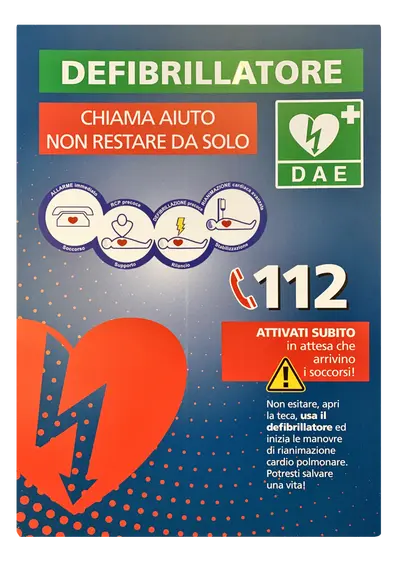 CARTELLO DAE "DEFIBRILLATORE" A COLORI