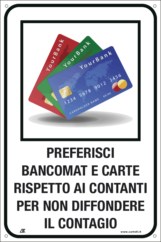 QUOTALAVORO CARTELLO "PREFERISCI CARTE E BANCOMAT"
