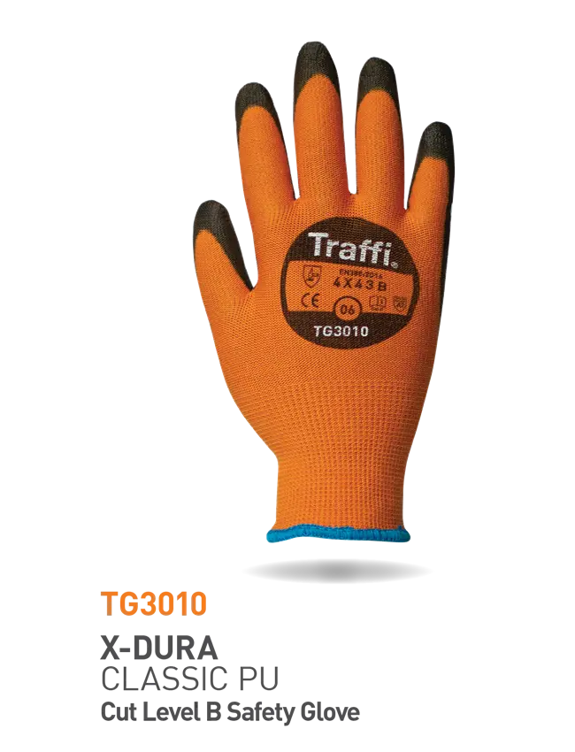 TRAFFI TG3010 X-DURA CLASSIC PU-HANDSCHUHE EN388:2016:4 X 4 3 B PACKUNG MIT 10 STÜCK – immagine 1 di 3
