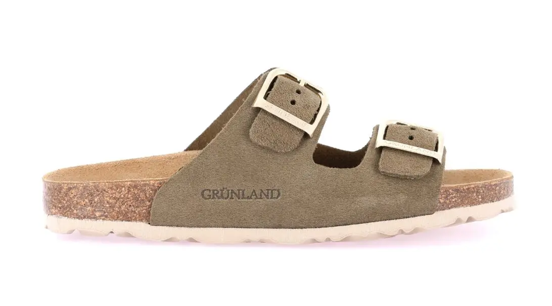 GRUNLAND DAMEN HAUSSCHUH MIT DOPPELTEM RIEMEN - SARA Olive - Damen – immagine 1 di 4
