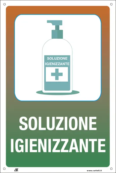 QUOTALAVORO CARTELLO "SOLUZIONE IGIENIZZANTE"