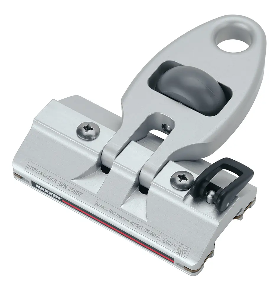 HARKEN WAGEN FÜR R27 SCHIENEN MIT STOPPER, GELENK UND ROLLE