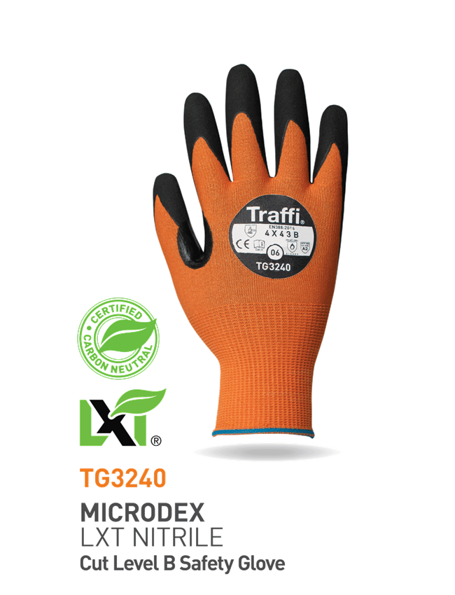 TRAFFI TG3240 MICRODEX NITRILE B BE AWARE GUANTI EN388:2016:4 X 4 3 B CONFEZIONE DA 10 PZ