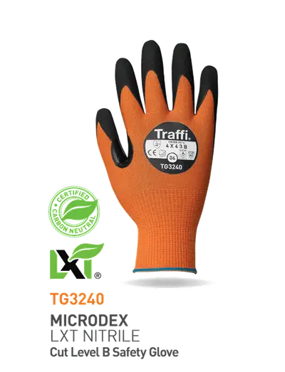 TRAFFI TG3240 MICRODEX NITRILE B BE AWARE GUANTI EN388:2016:4 X 4 3 B CONFEZIONE DA 10 PZ