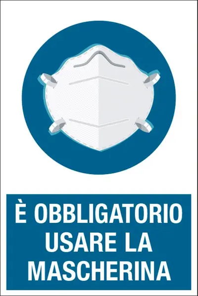 QUOTALAVORO CARTELLO "E' OBBLIGATORIO USARE LA MASCHERINA"